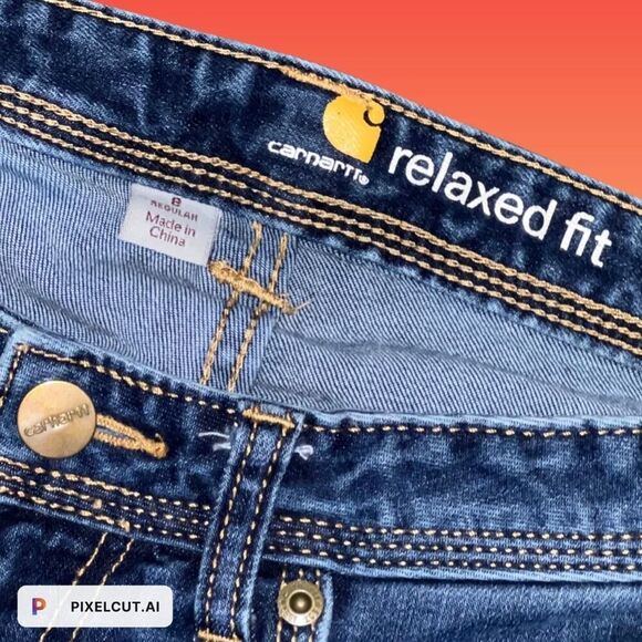 Women's Carhartt Relaxed Fit Denim Jeans Size 8 28x26 #73 - Picture 3 of 6